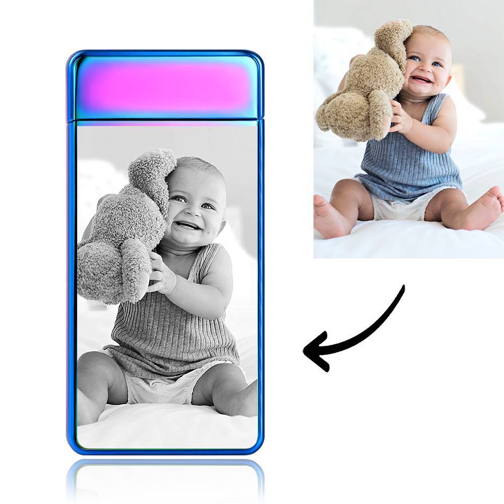 Photo Lighter Custom Photo Engraved Lighter Rainbow Color Memorial Gift