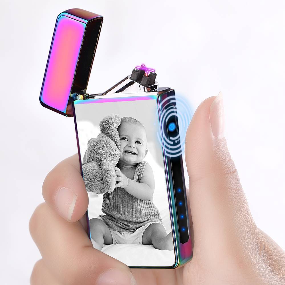 Photo Lighter Custom Photo Engraved Lighter Rainbow Color Memorial Gift