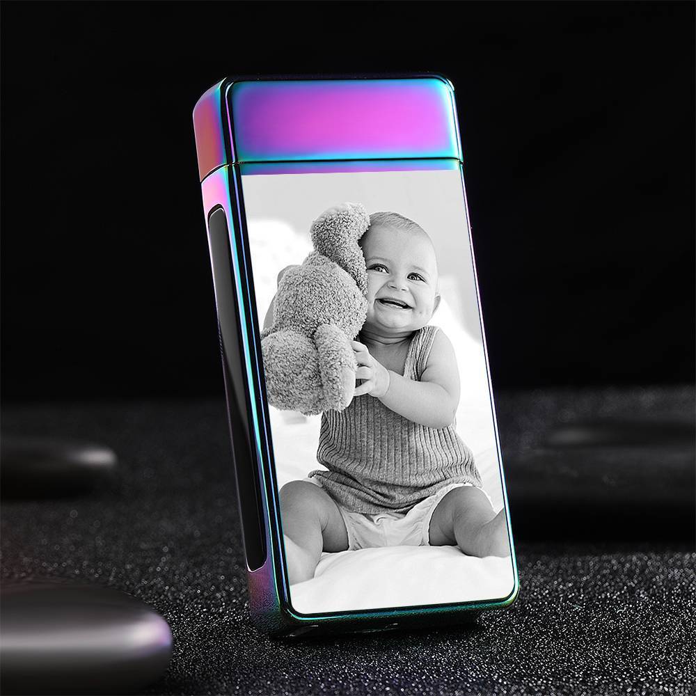 Photo Lighter Custom Photo Engraved Lighter Rainbow Color Memorial Gift