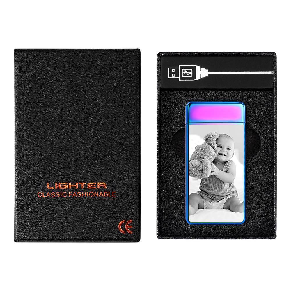 Photo Lighter Custom Photo Engraved Lighter Rainbow Color Memorial Gift