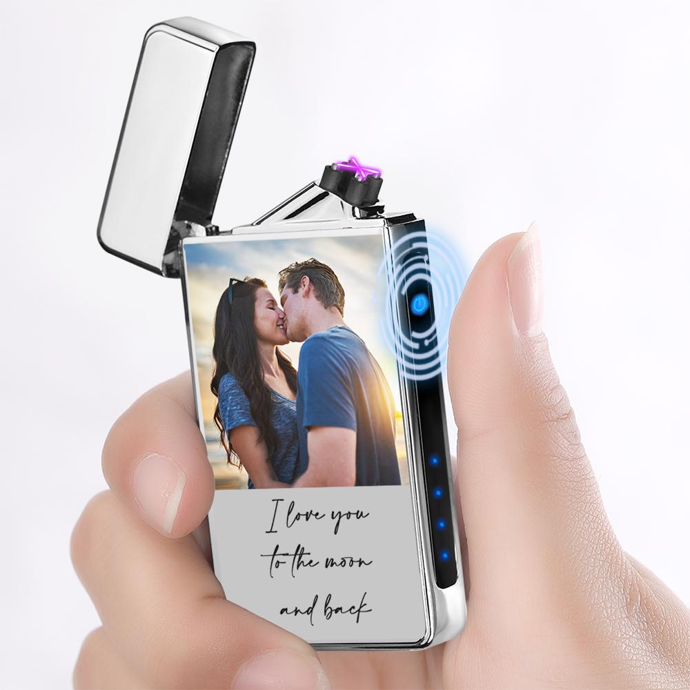 Photo Engraved Lighter Custom Photo Lighter Silver And Black