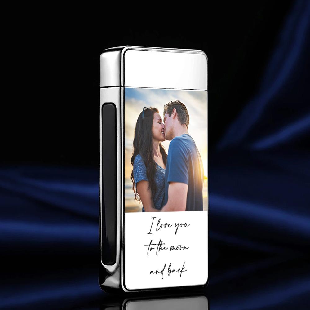Photo Engraved Lighter Custom Photo Lighter Silver And Black