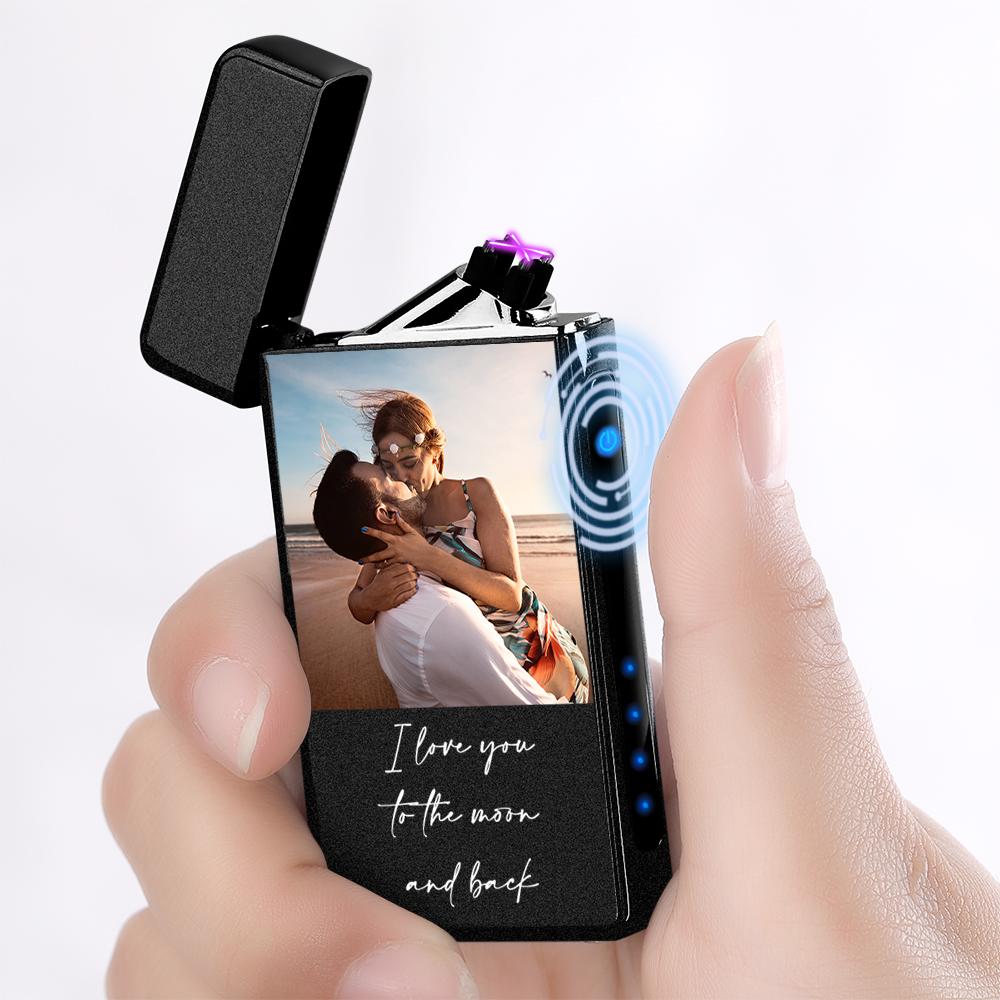 Photo Engraved Lighter Custom Photo Lighter Silver And Black