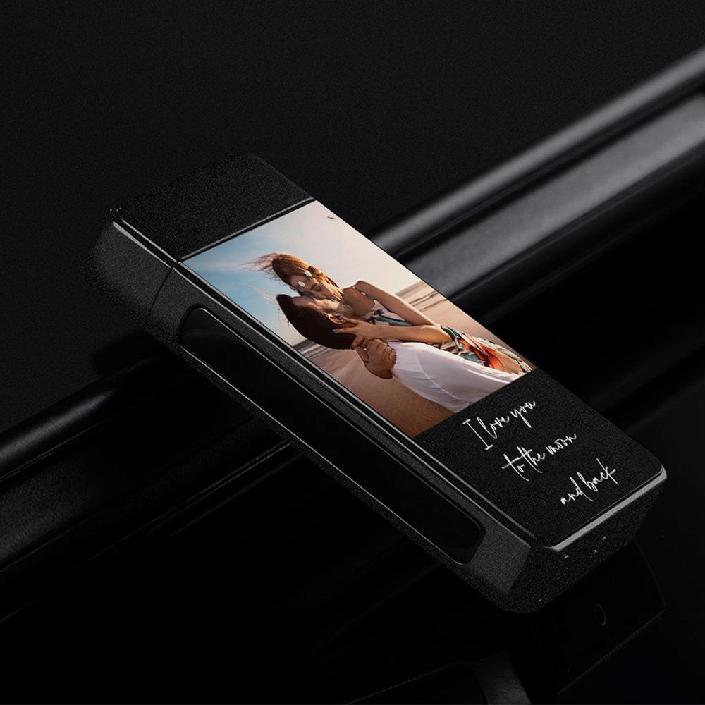 Photo Engraved Lighter Custom Photo Lighter Silver And Black