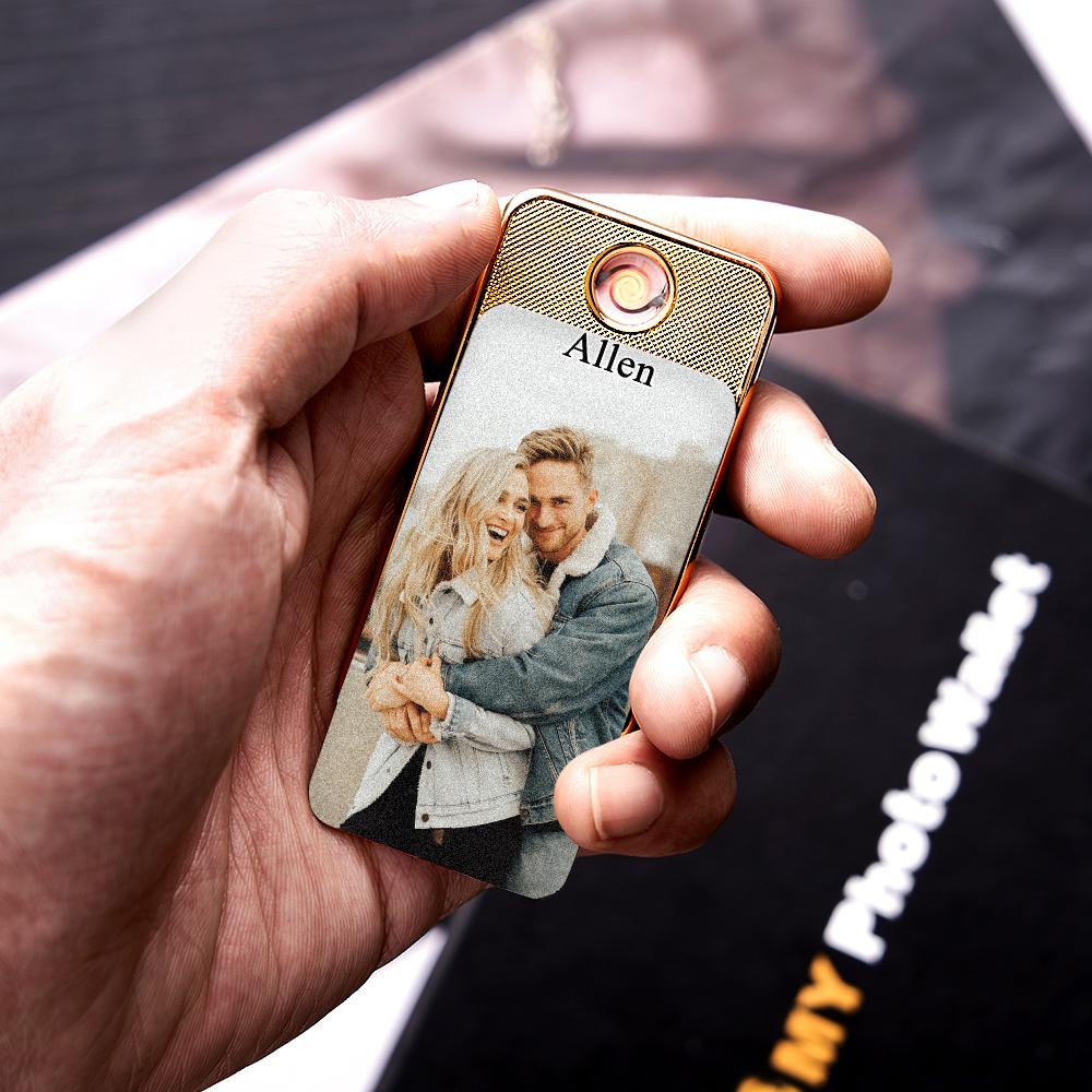 Personalized USB Rechargeable Electric Lighter with Your Photo or Image Personalised Flameless Photo Lighter