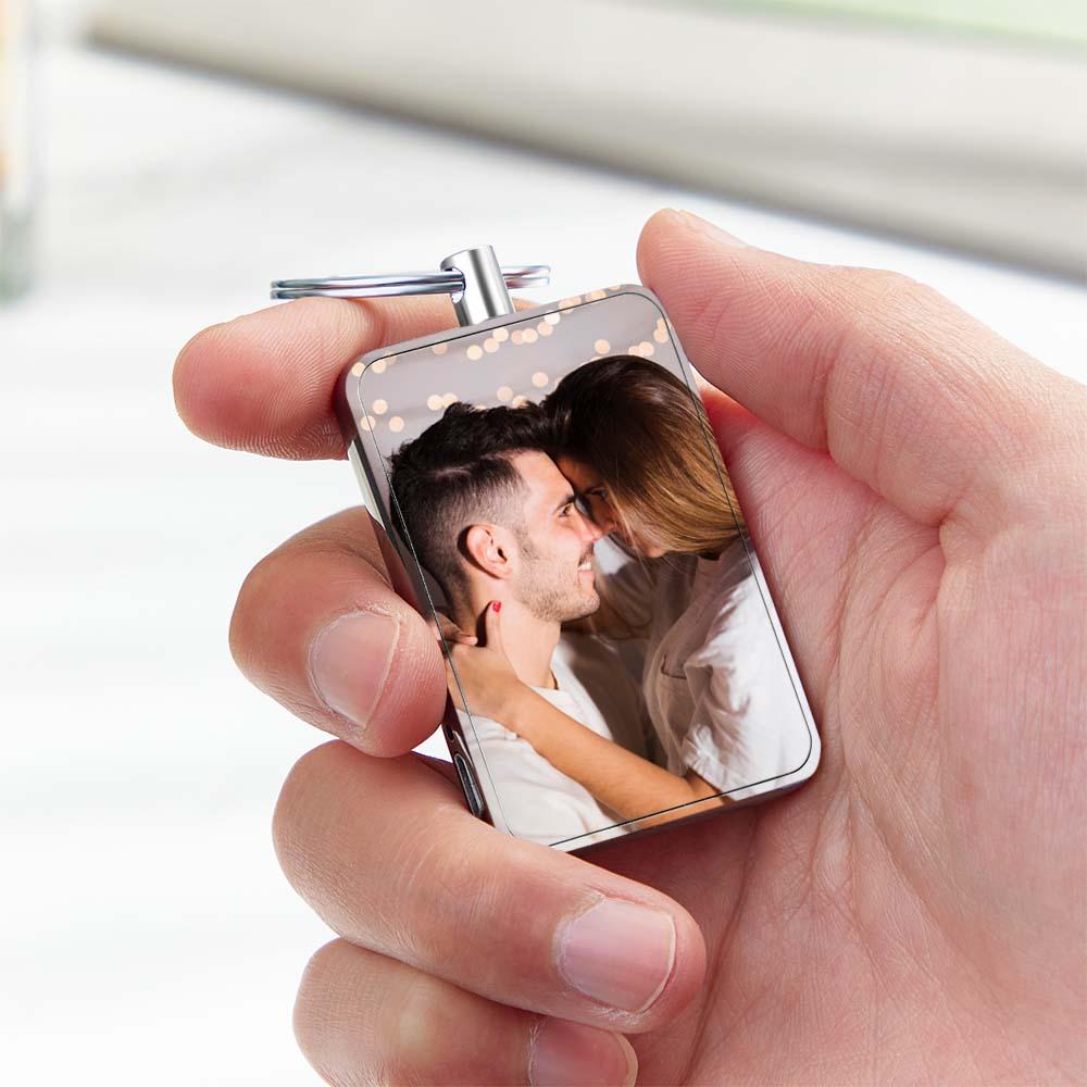 Electric Lighter Windproof USB Rechargeable Personalized Photo Custom Keychains Birthday Anniversary and Wedding Gift