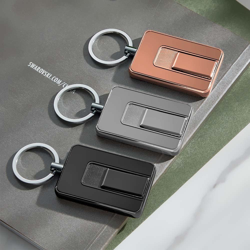 Electric Lighter Windproof USB Rechargeable Personalized Photo Custom Keychains Birthday Anniversary and Wedding Gift