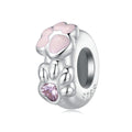 Cat's Paw Stopper Charm Spacer Charm Silver Gift for Pet Lover