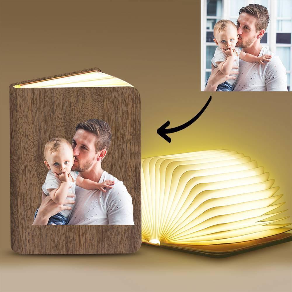 Custom Photo Book Lamp Open 360 Degrees for Desk, Reading, Floor Night Light - Colorful