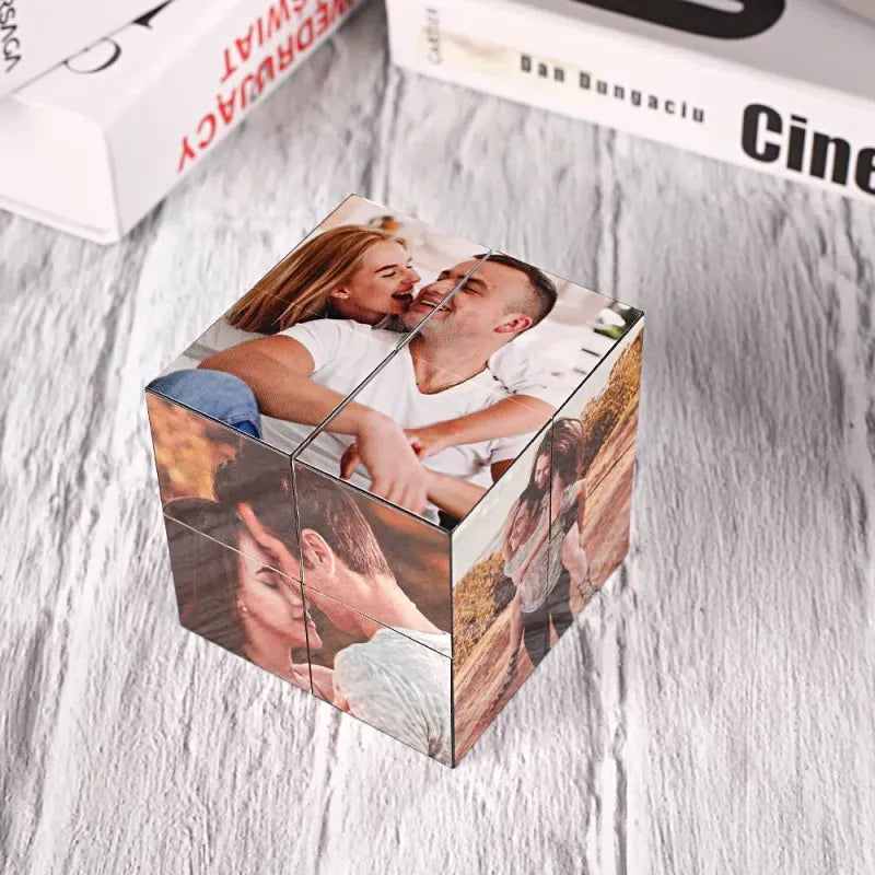 Personalized Photo Frame Multiphoto Colorful Rubic's Cube Gift for Couples