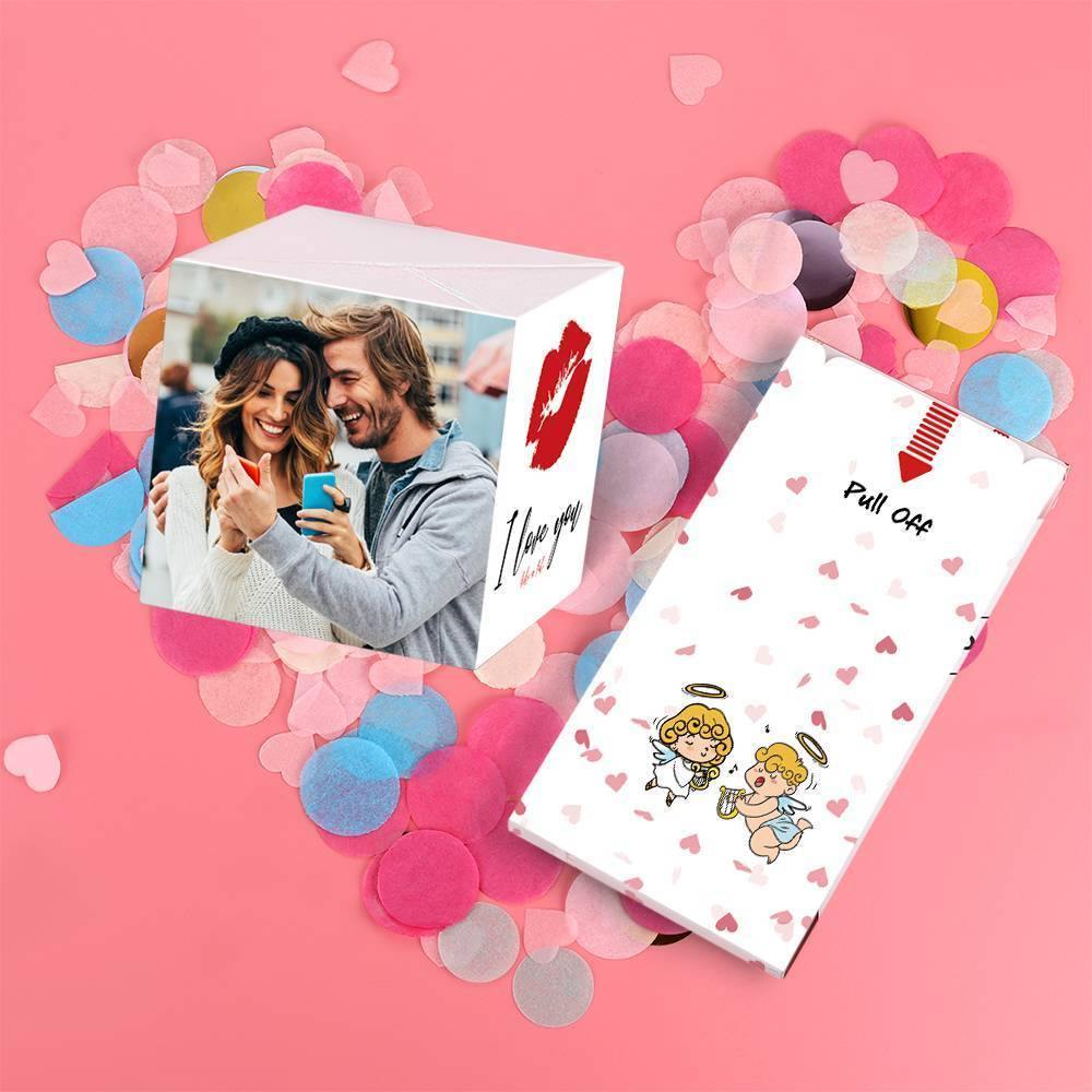 Surprise Box Custom Photo Surprise Explosion Bounce Box DIY - Couple's Gift
