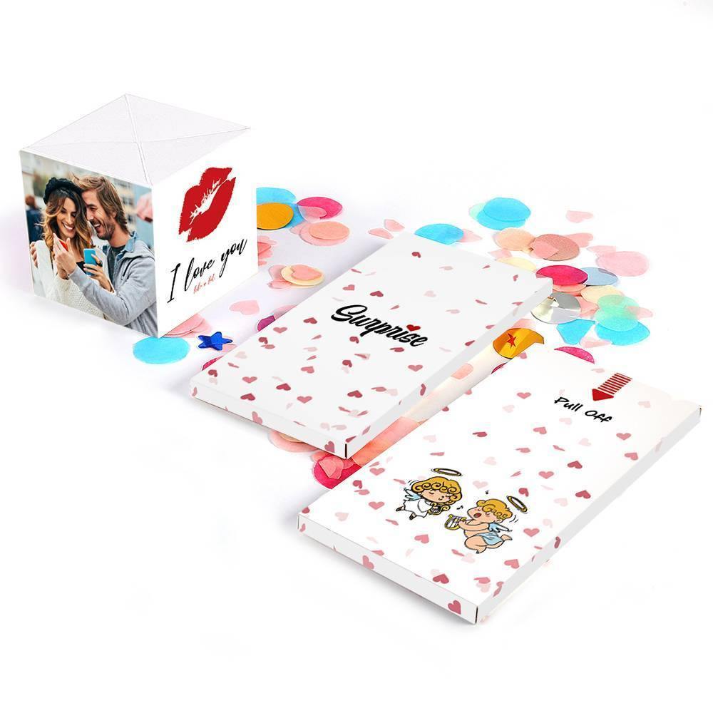 Surprise Box Custom Photo Surprise Explosion Bounce Box DIY - Couple's Gift