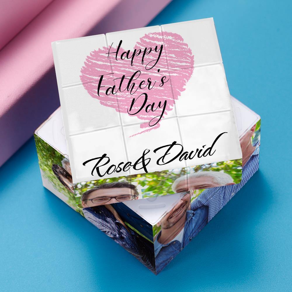 Father's Day Gifts - Custom Photo and Name Rubic's Cube Perfect Gift