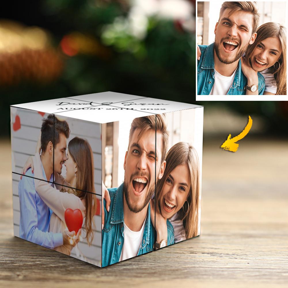 Custom Rubics Cube Photo Frame Multi Photo Mr And Mrs Custom Wedding Photo Cube 7*7*7cm