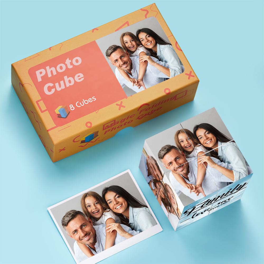 Custom Photo Rubics Cube Photo Frame Multiphoto Gifts For Family Together We Make A Family Rubic Cube