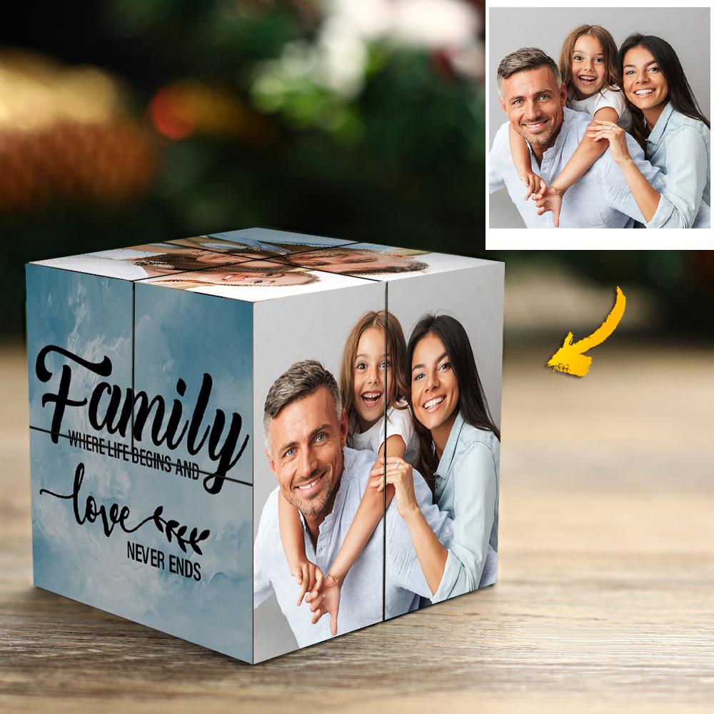 Custom Photo Rubics Cube Photo Frame Multiphoto Gifts For Family Together We Make A Family Rubic Cube