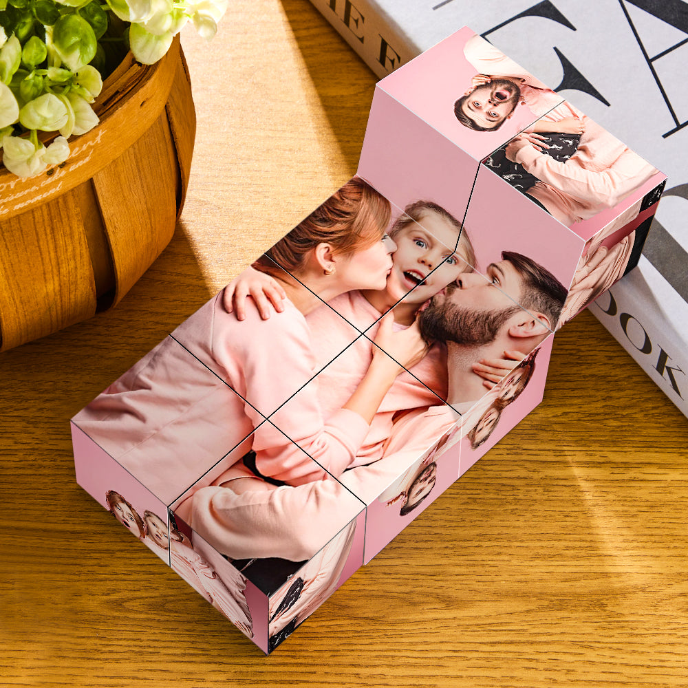 Personalized Photo Frame Multiphoto Colorful Rubic's Cube Gift for Couples