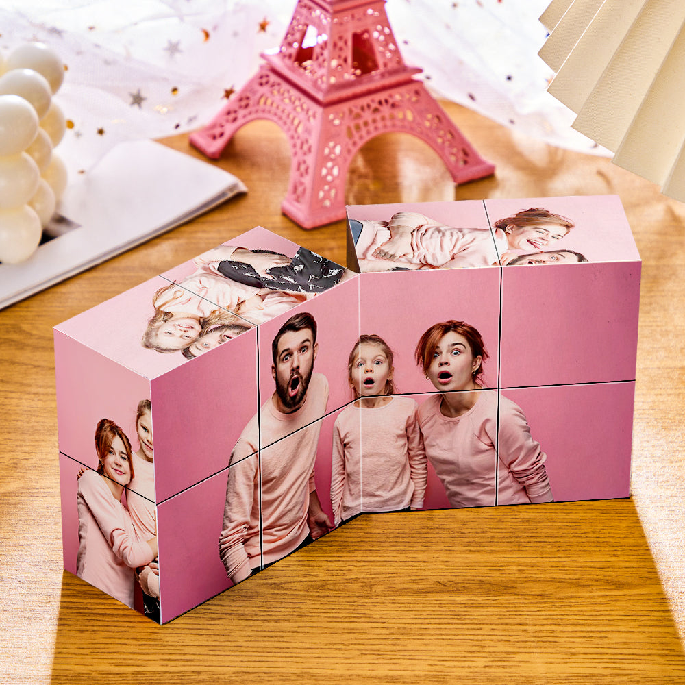 Personalized Multi-Photo Magic Cube Photo Frame Rubic's Cube Gift for Dad
