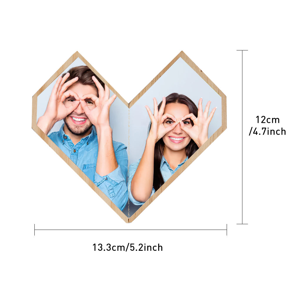 Personalized Heart Wooden Photo Rubic's Cube Home Ornament Rubic's Cube Gift for Couples
