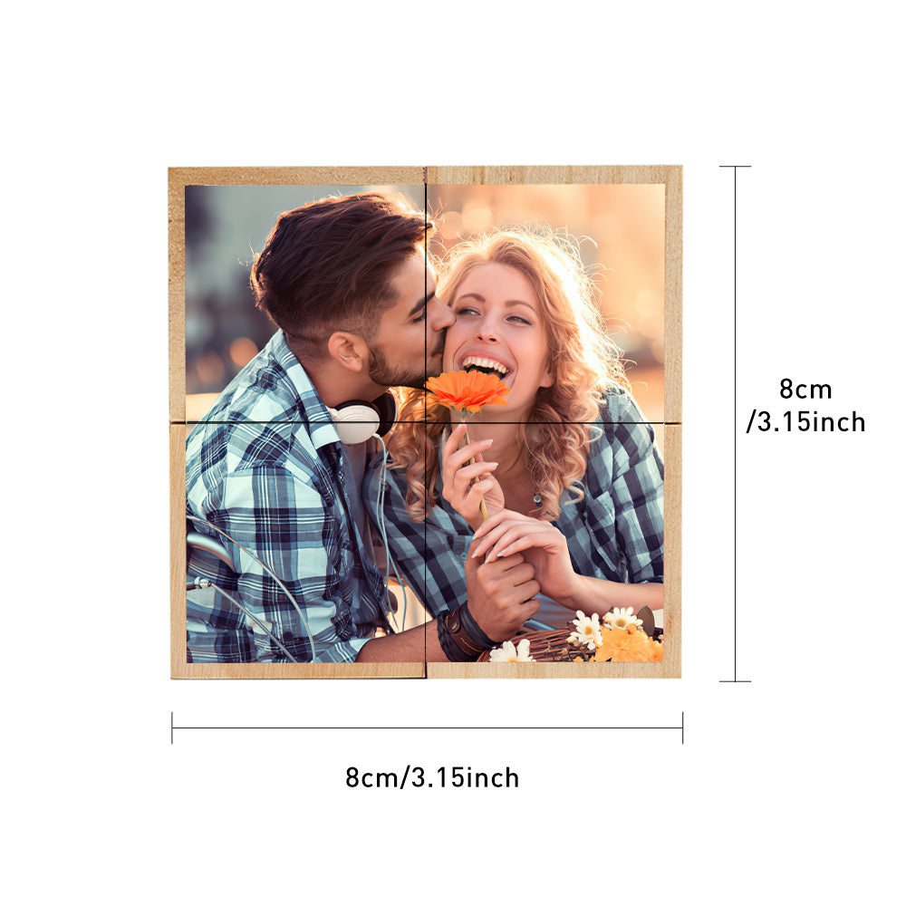Personalized Photo Wooden Rubic's Cube Home Ornament Rubic's Cube Gift for Valentines