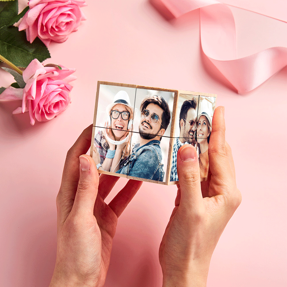 Personalized Photo Wooden Rubic's Cube Home Ornament Rubic's Cube Gift for Valentines