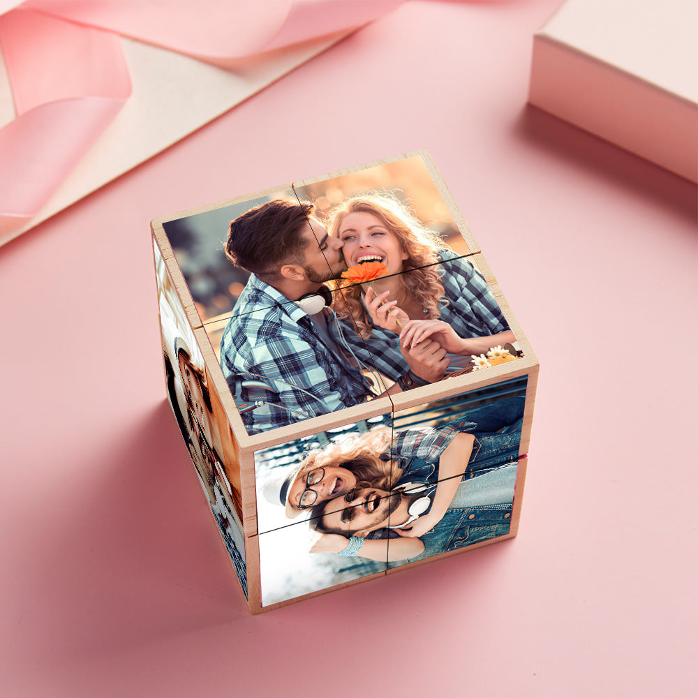 Personalized Photo Wooden Rubic's Cube Home Ornament Rubic's Cube Gift for Valentines