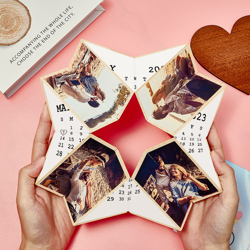 Custom Multiphoto Rubic's Cube Personalized Calendar Home Ornament Rubic's Cube