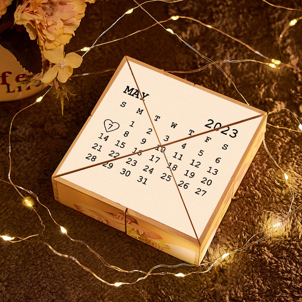 Custom Multiphoto Rubic's Cube Personalized Calendar Home Ornament Rubic's Cube