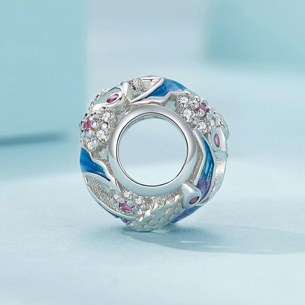 Kingfisher Enamel Charm Silver