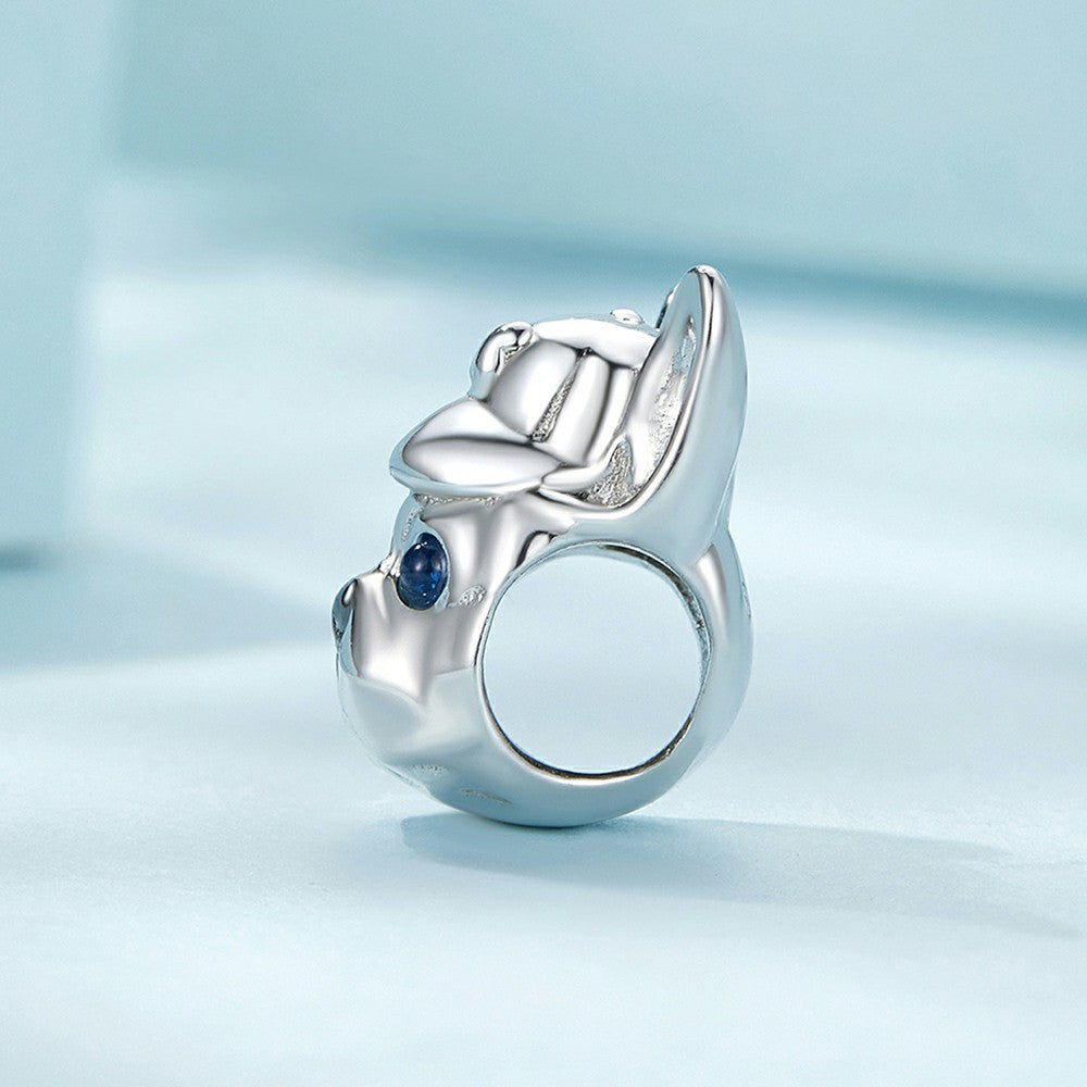 French Bulldog Enamel Charm Silver Gift for Pet Lover