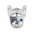 French Bulldog Enamel Charm Silver Gift for Pet Lover