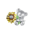 Sun Bear Enamel Charm Silver