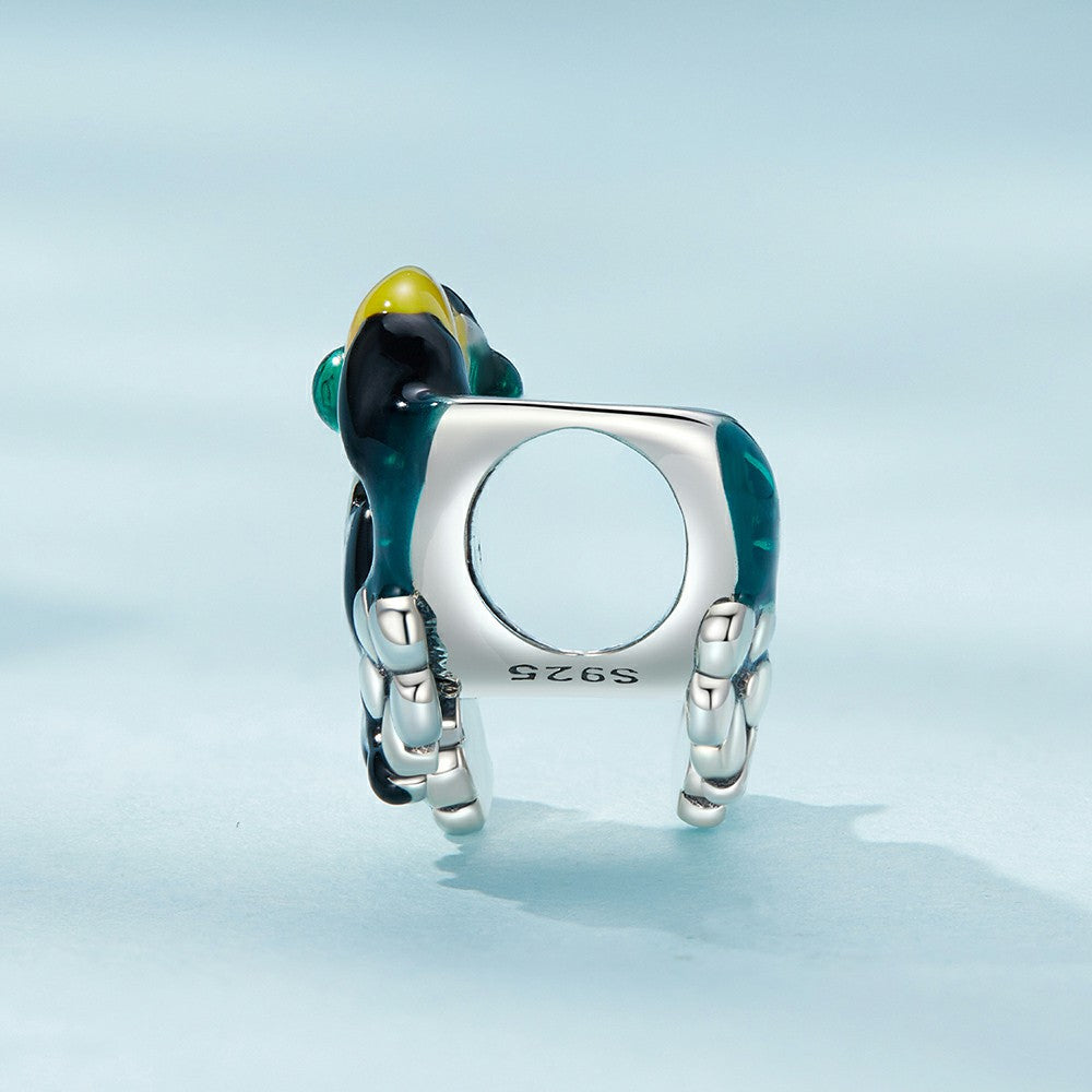 Jungle Toucan Enamel Charm Silver