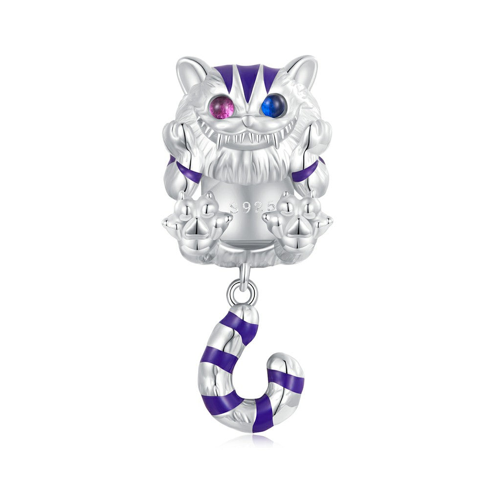 Fantasy Cats Enamel Charm Silver