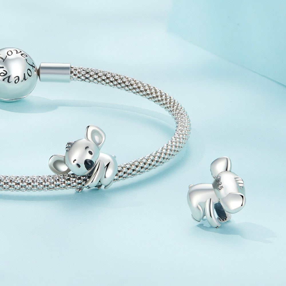Koala Enamel Charm Silver