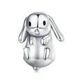 Floppy-Eared Rabbit Enamel Charm Silver Easter Gifts