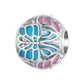 Colorful Butterflies Enamel Charm Silver