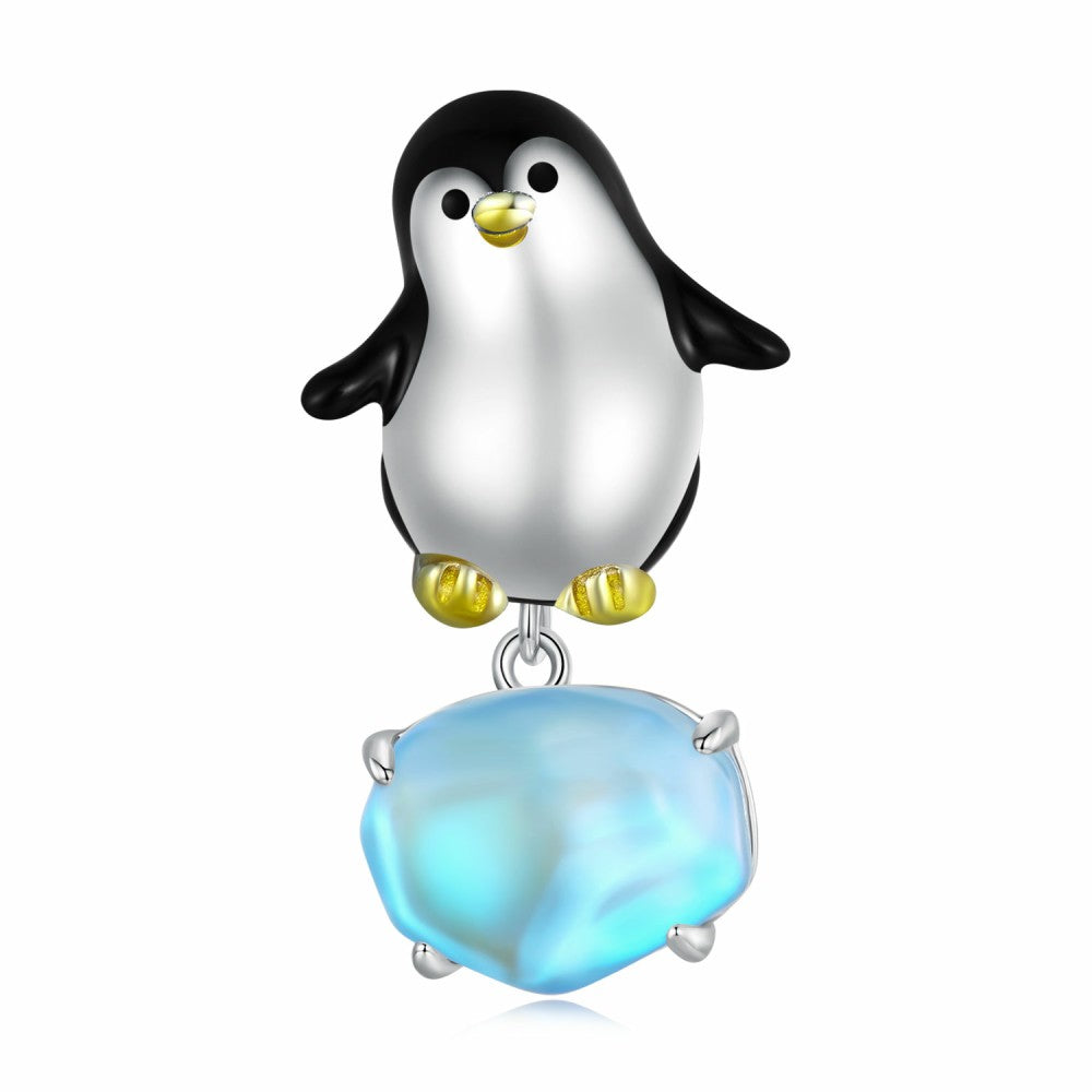 Penguin Enamel Charm Silver