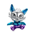 Baby Dragon Enamel Charm Silver