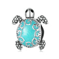 Longevity Sea Turtle Enamel Charm Silver