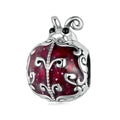 Pattern Ladybug Enamel Charm Silver