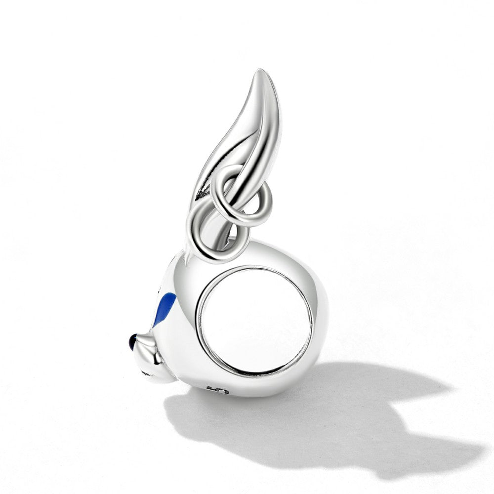 Punk Mythical Beast Rabbit Enamel Charm Silver Easter Gifts