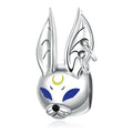 Punk Mythical Beast Rabbit Enamel Charm Silver Easter Gifts
