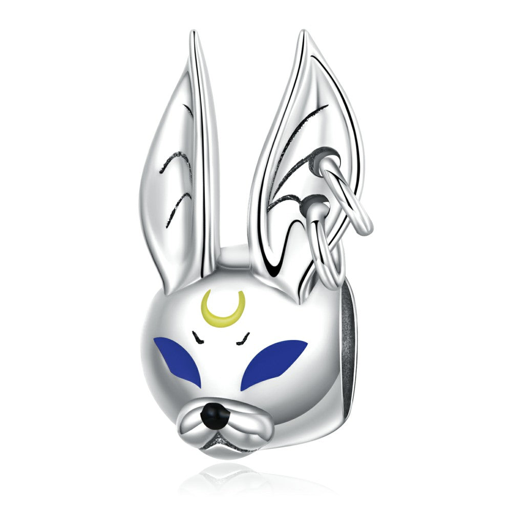 Punk Mythical Beast Rabbit Enamel Charm Silver Easter Gifts
