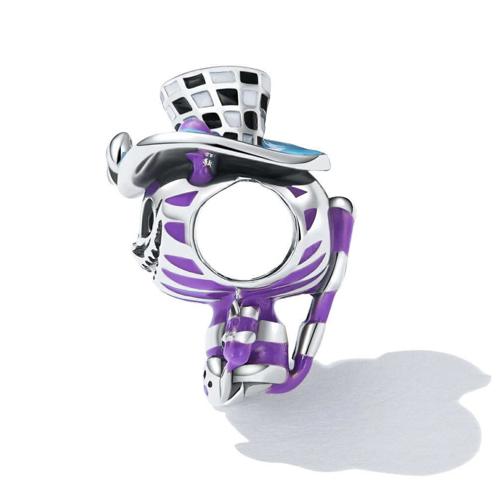 Magic Cat Enamel Charm Silver Gift for Pet Lover