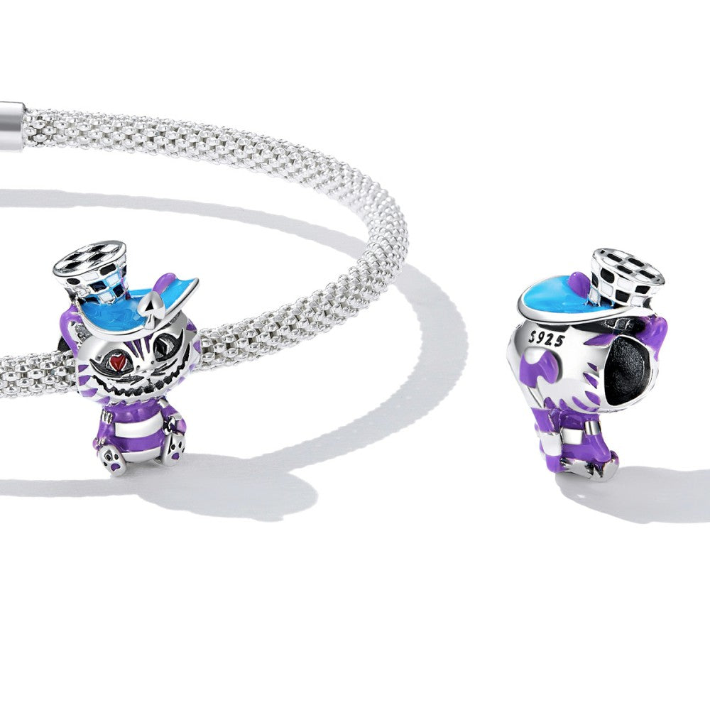 Magic Cat Enamel Charm Silver Gift for Pet Lover