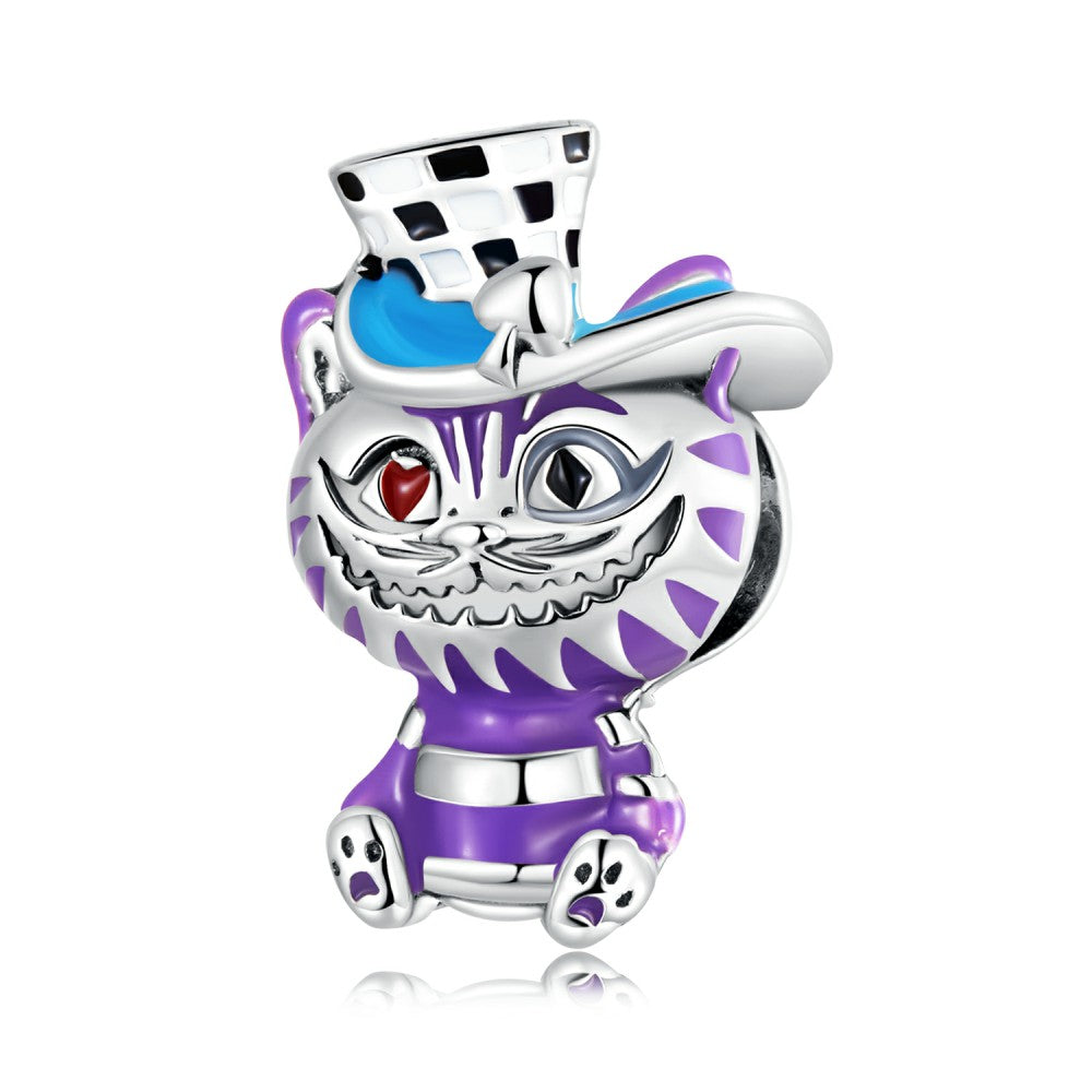 Magic Cat Enamel Charm Silver Gift for Pet Lover