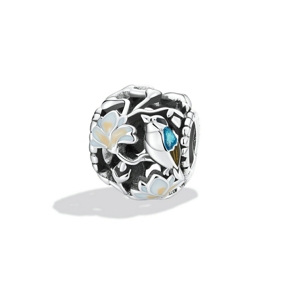 Vernal Equinox Enamel Charm Silver