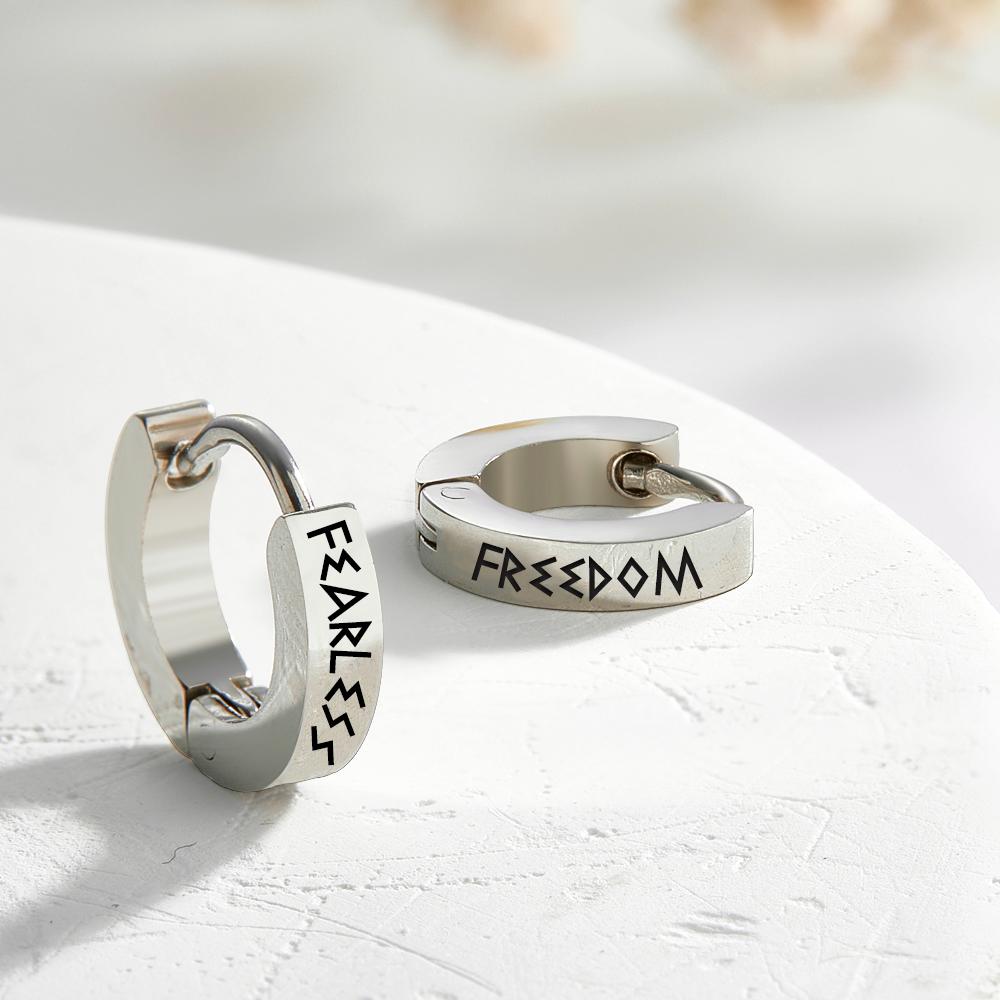 Engravable Earrings Norse Viking Trendy Earrings For Women Men