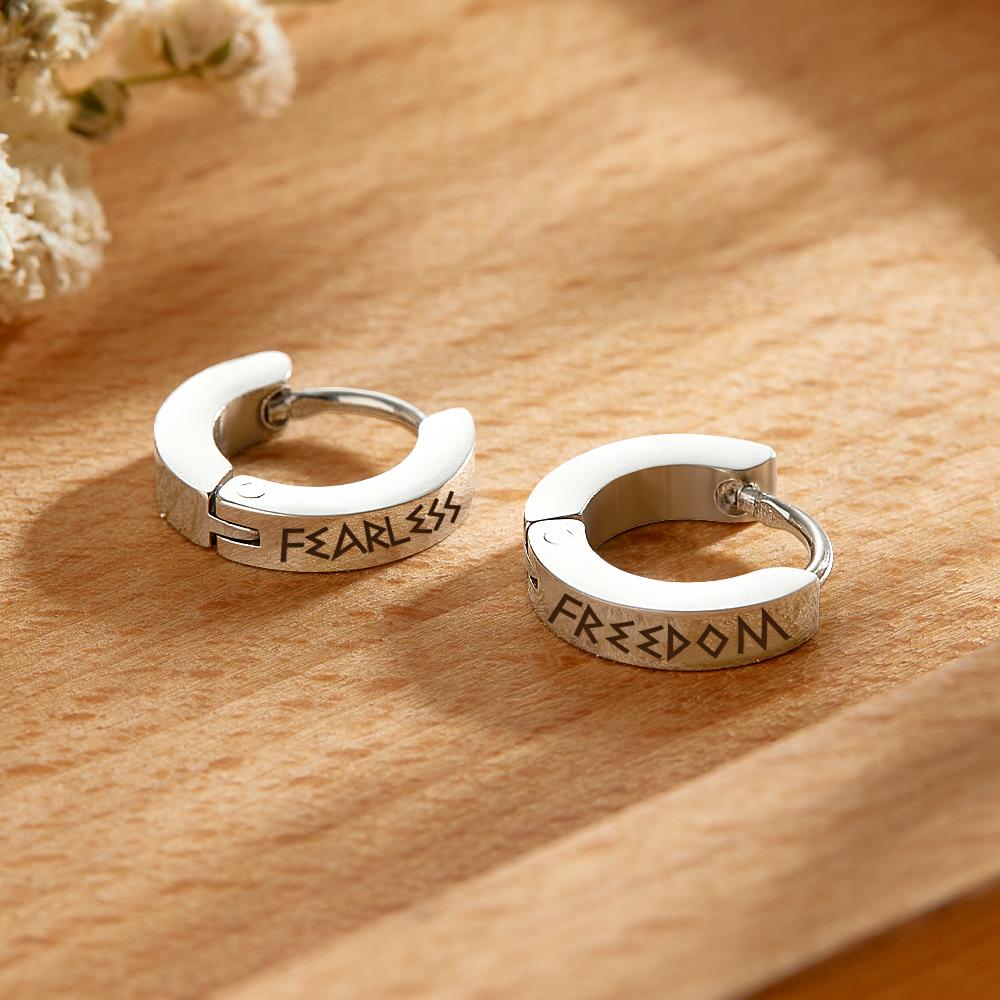 Engravable Earrings Norse Viking Trendy Earrings For Women Men